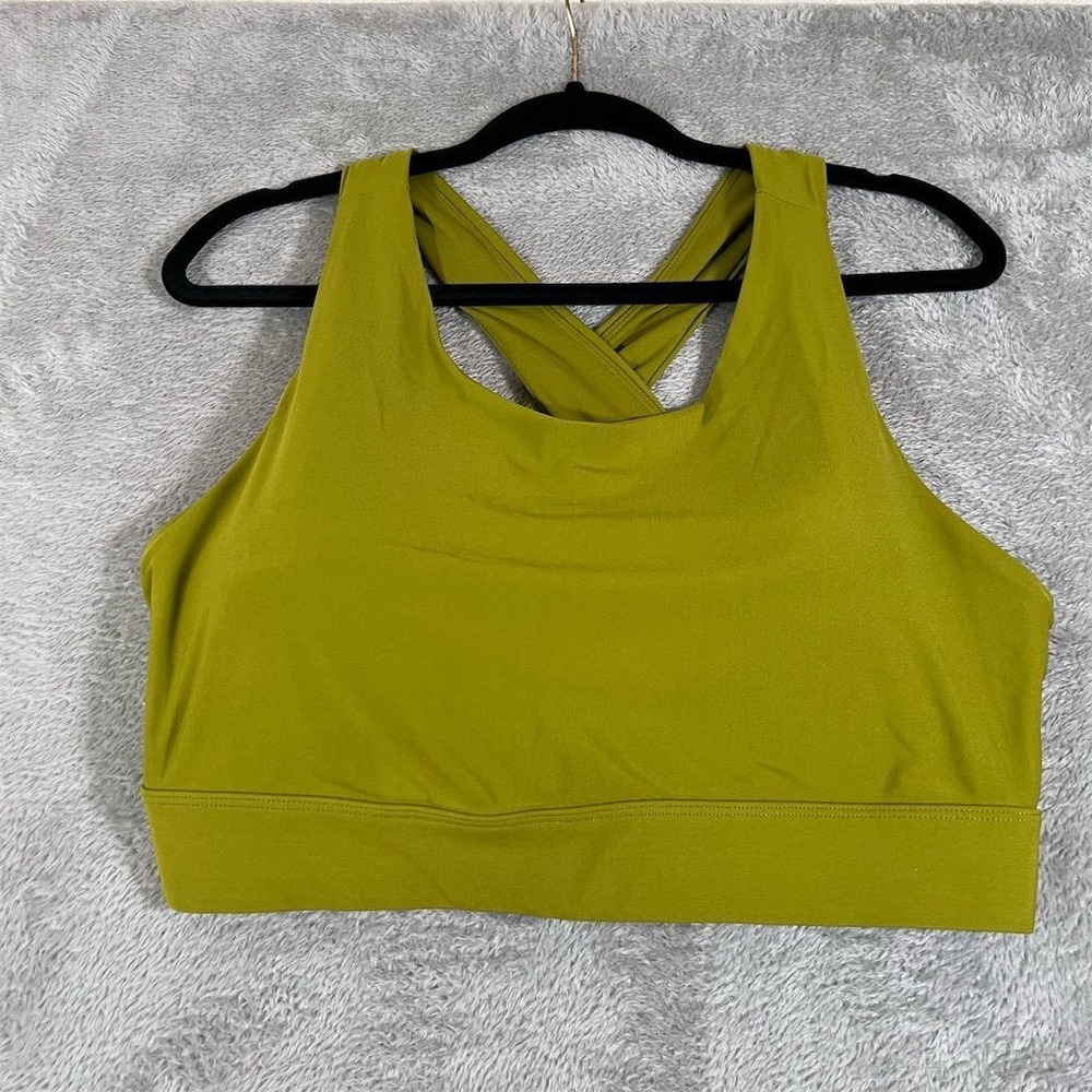 Fabletics Women's High Impact Sports Bra Green XXL/1X Criss-Cross‎ Back